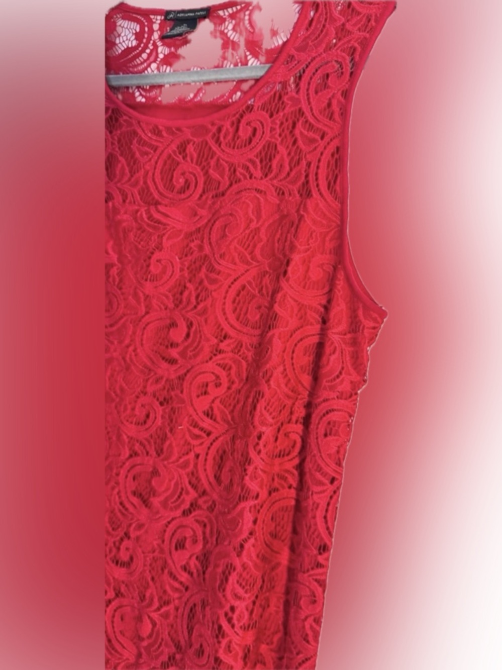 Adrianna Papell Red Lace Sleeveless Top Women’s XL EUC - Picture 4 of 6